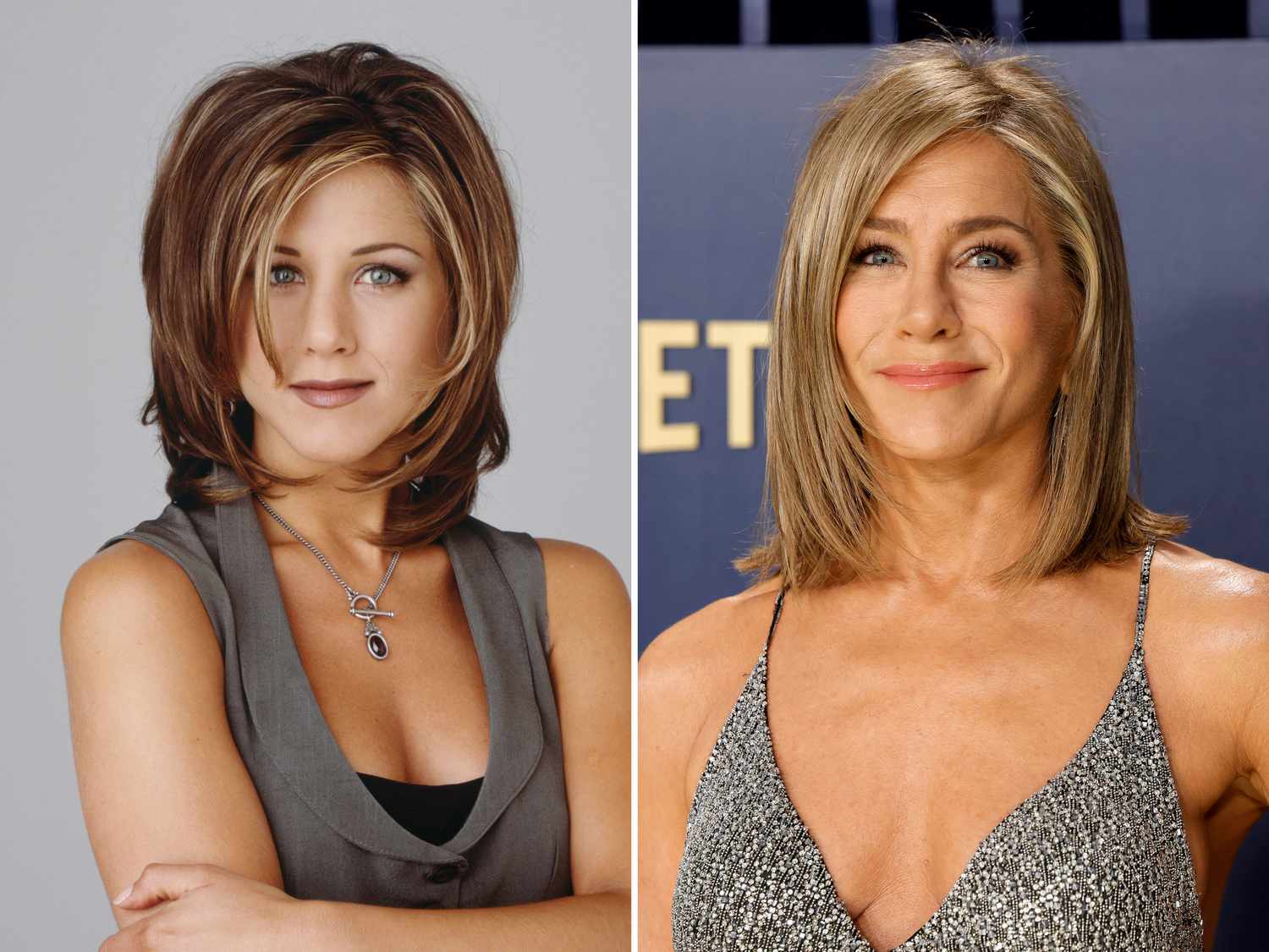 Jennifer Aniston with her signature layered 'Rachel' bob.