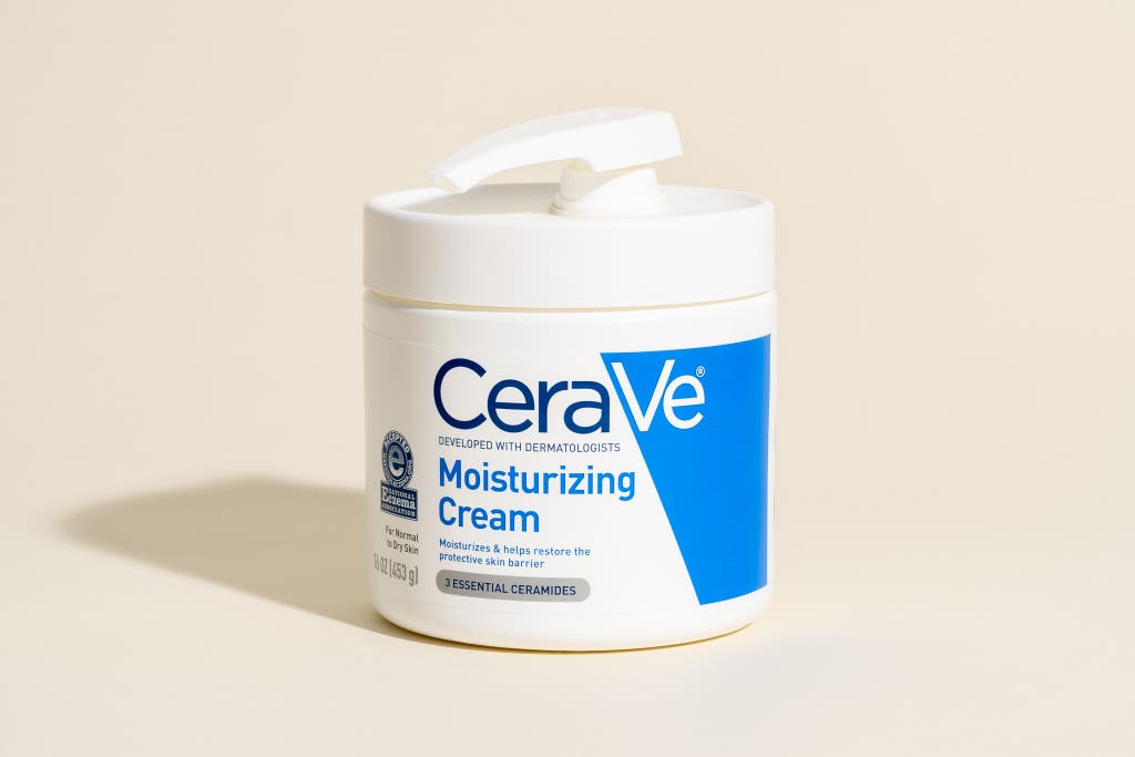 A large tub of CeraVe Moisturizing Cream.