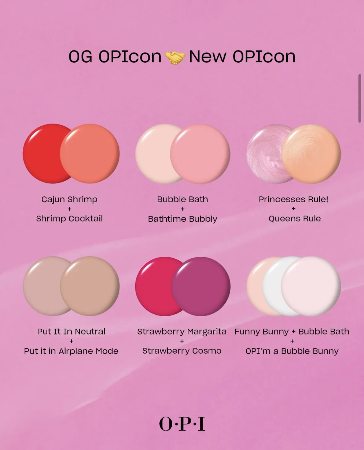 An array of various nail polish bottles from the OPI Icon Collection arranged together.