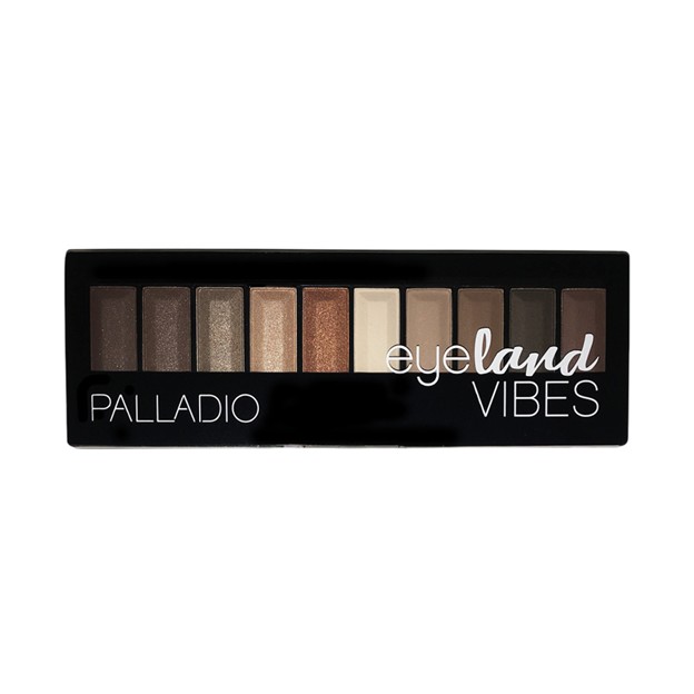 The Palladio Eyeland Vibes Eyeshadow Palette featuring vibrant jewel and earthy tones.