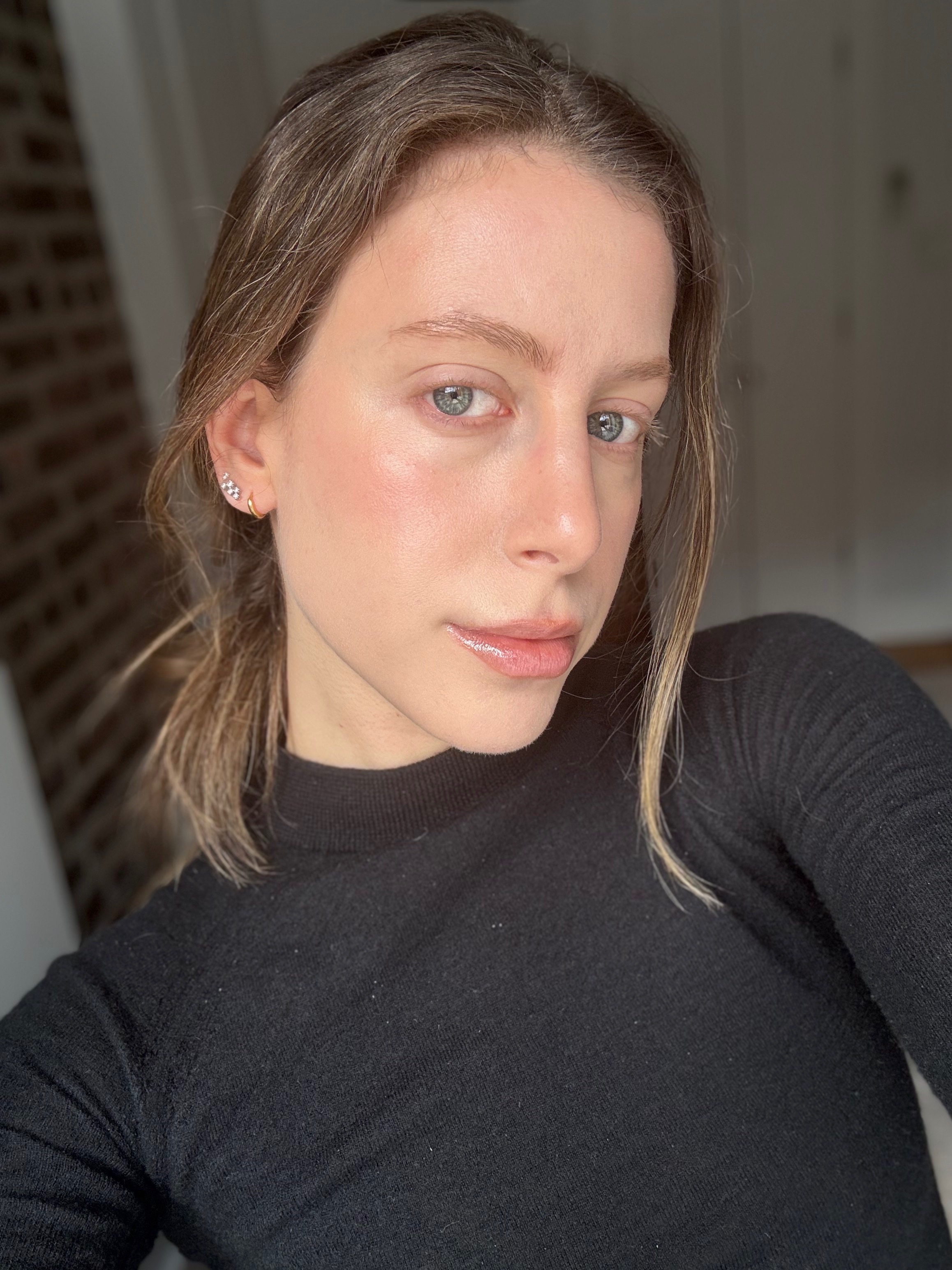 Jamie Schneider wearing the m.ph Le Skin foundation with a dewy finish.