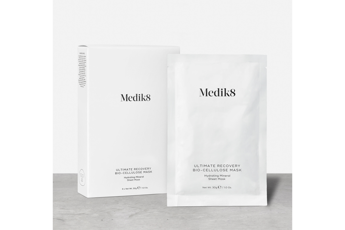 The Medik8 Ultimate Recovery bio-cellulose mask packaging.