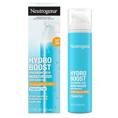 Neutrogena Hydro Boost Hyaluronic Acid Face Moisturizer SPF 50 jar.